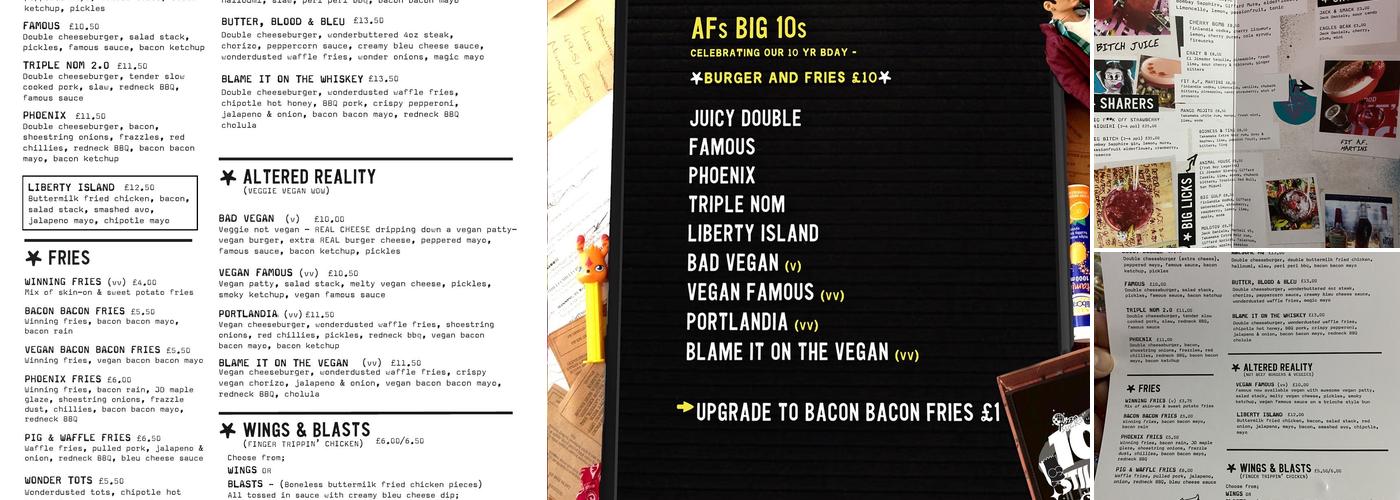 Almost Famous Leeds Menu