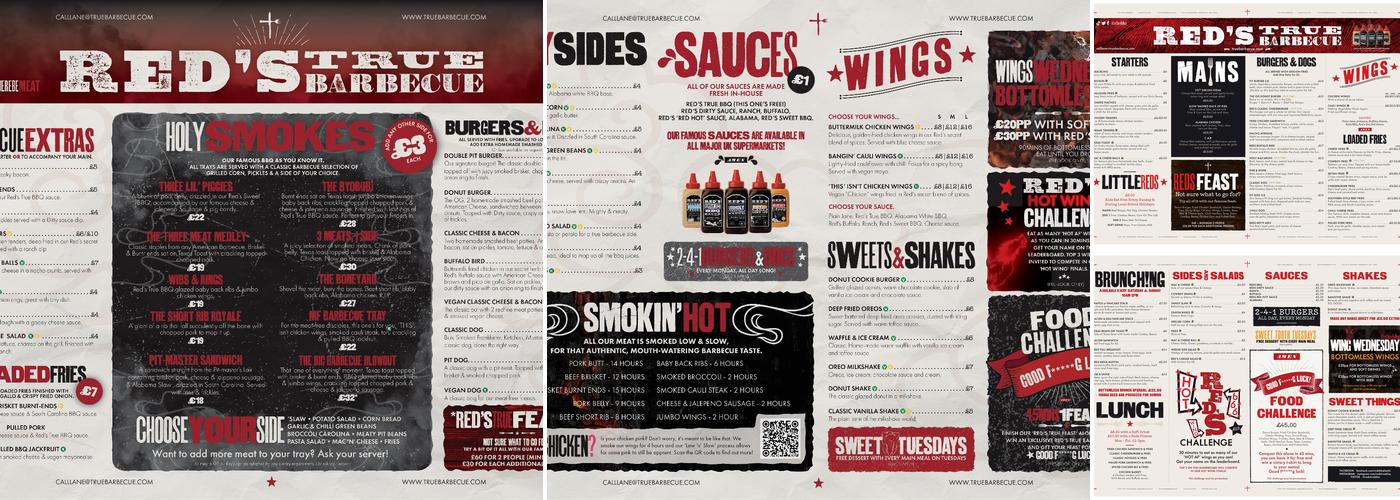 Red's True Barbecue Menu