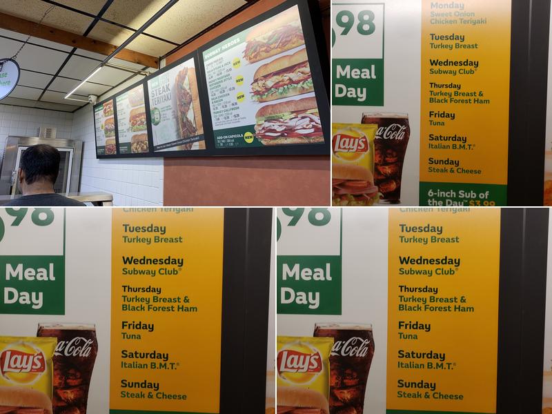 Subway Menu