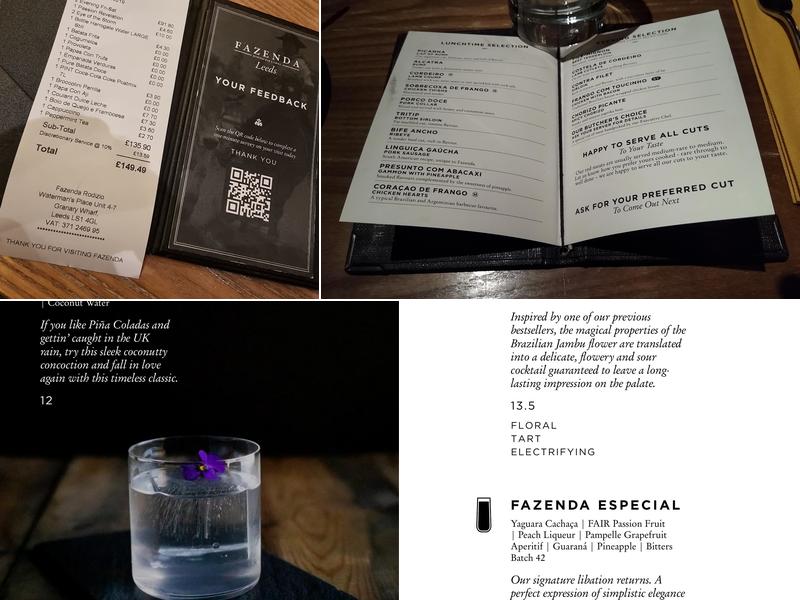 Fazenda Rodizio Bar & Grill Leeds Menu