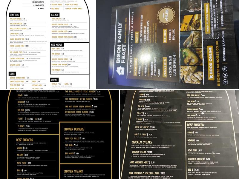 Bison Steakhouse Menu