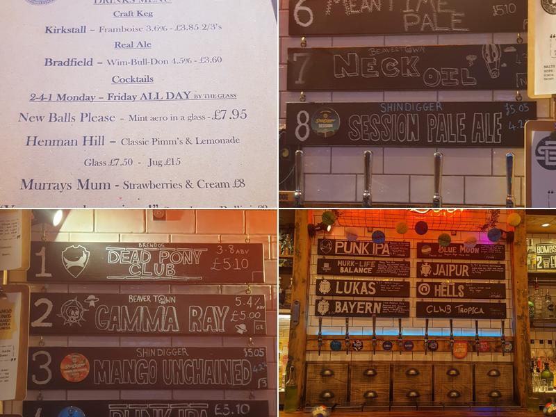 The Bower's Tap Menu