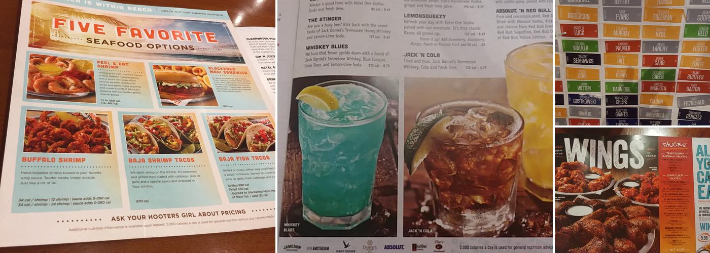 Hooters Menu