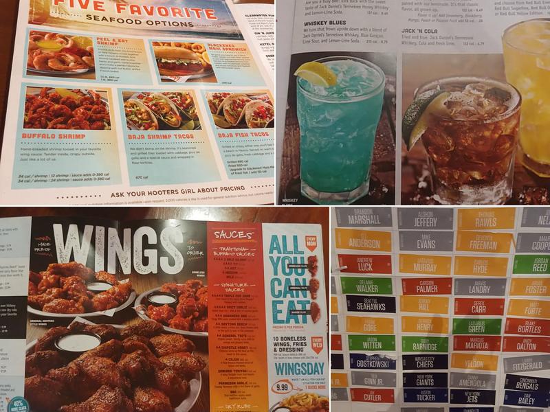 Hooters Menu
