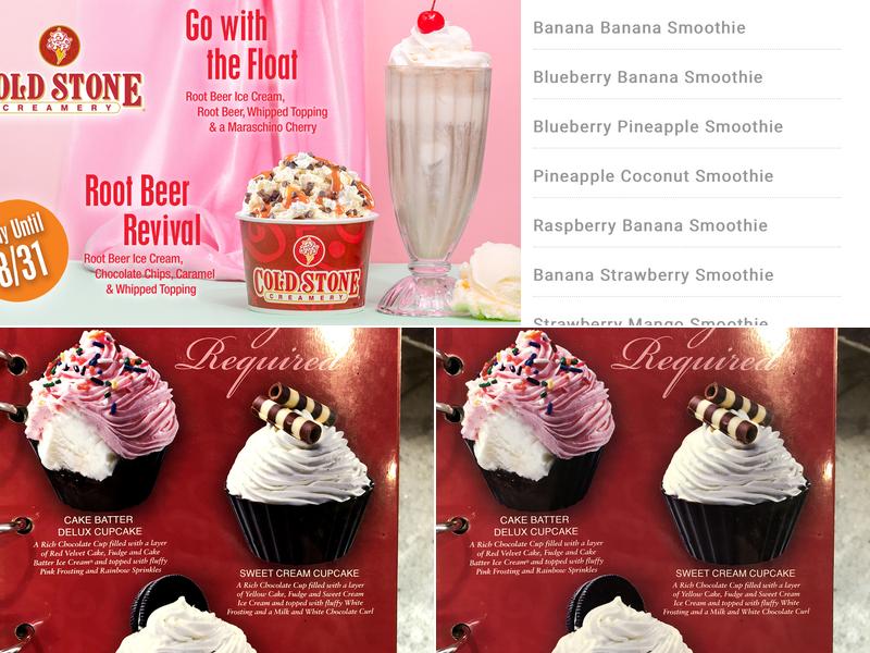 Cold Stone Creamery Menu