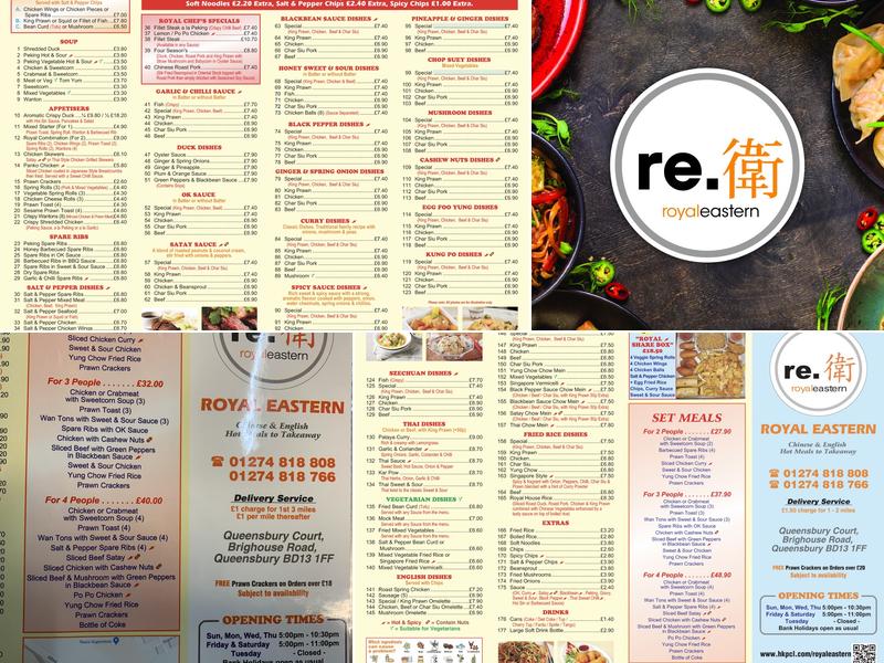 The Royal Eastern Menu