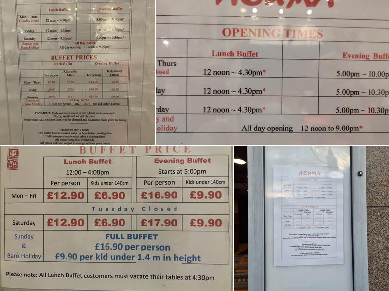 Azuma Buffet & Restaurant Menu