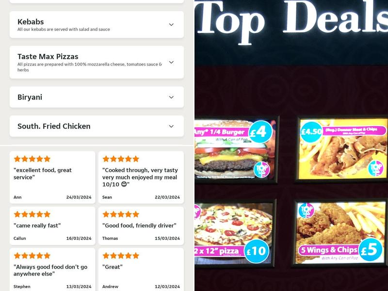 Top Taste Menu