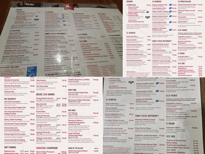 The Wetherby Whaler Menu