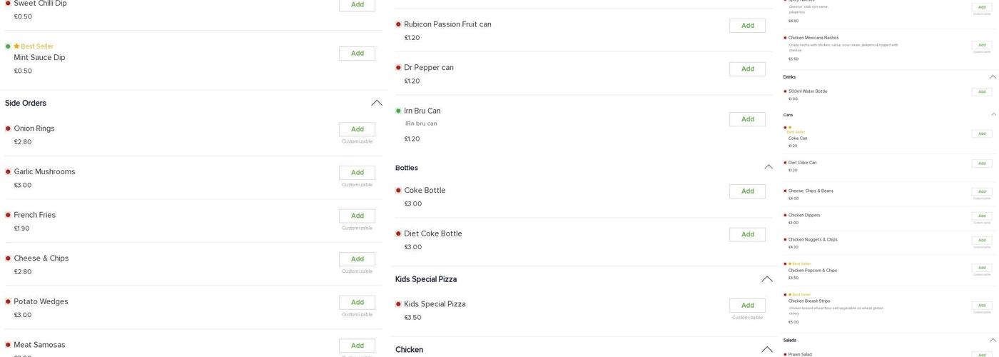 Pizza Napolena in Brighouse Menu