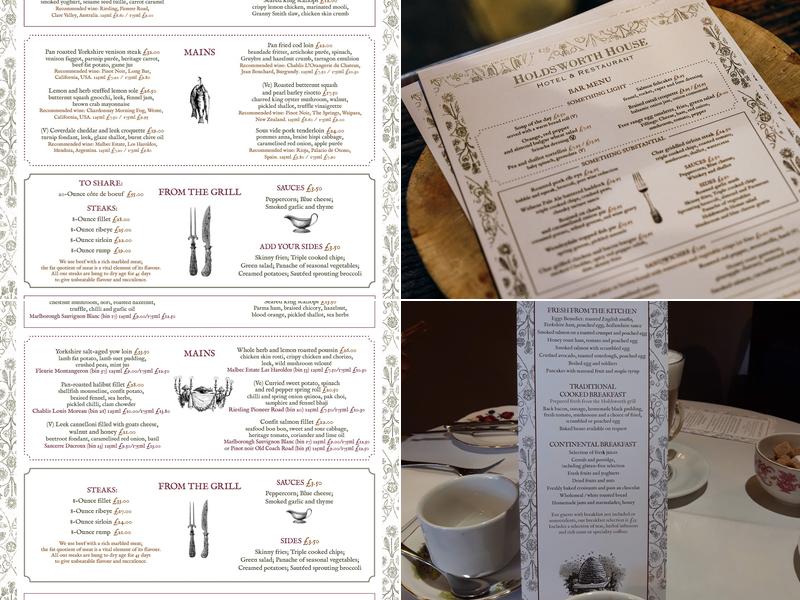 HOLDSWORTH HOUSE • HOTEL & RESTAURANT Menu