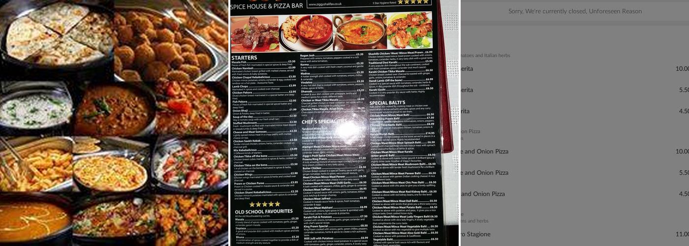 Ziggy's Spice House Ltd Menu