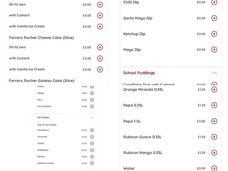 Rajas Queens Road Halifax Menu