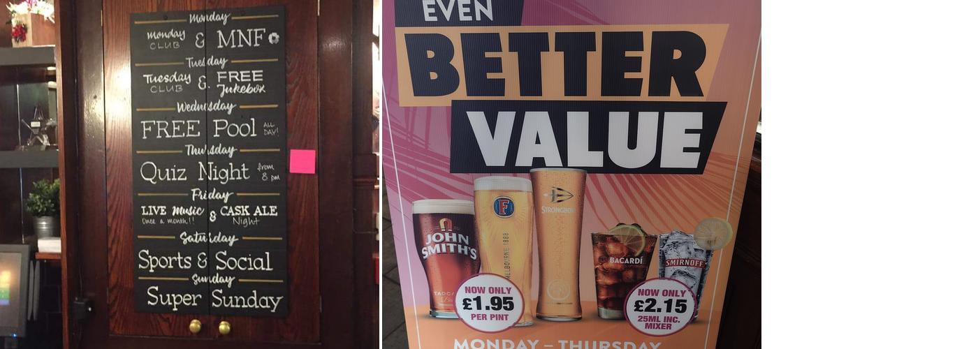 Plummet Line Hotel Menu