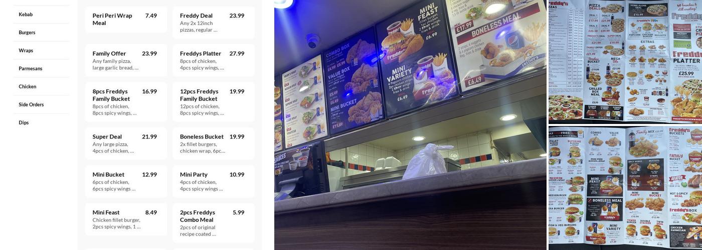 Freddy's Chicken & Pizza Menu