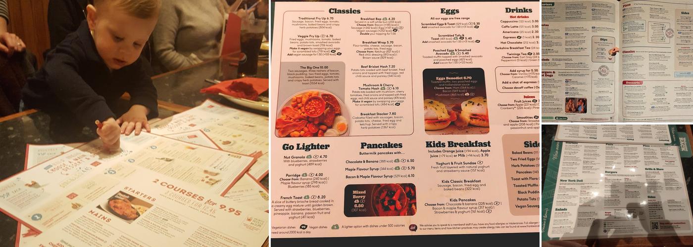 Frankie & Benny's Menu