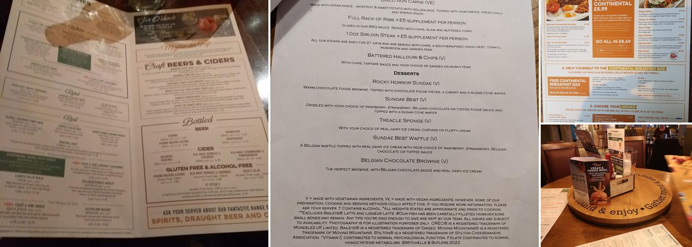 Harvester Dog Redditch Menu