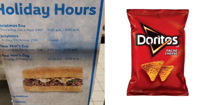 Subway Menu