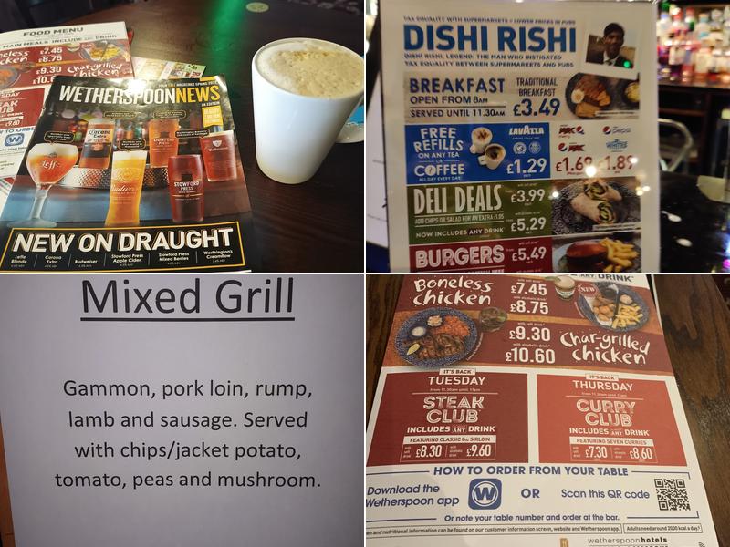 The Talk Of The Town - JD Wetherspoon Menu