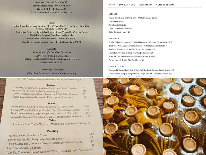 The Three Tuns, Great Bedwyn Menu