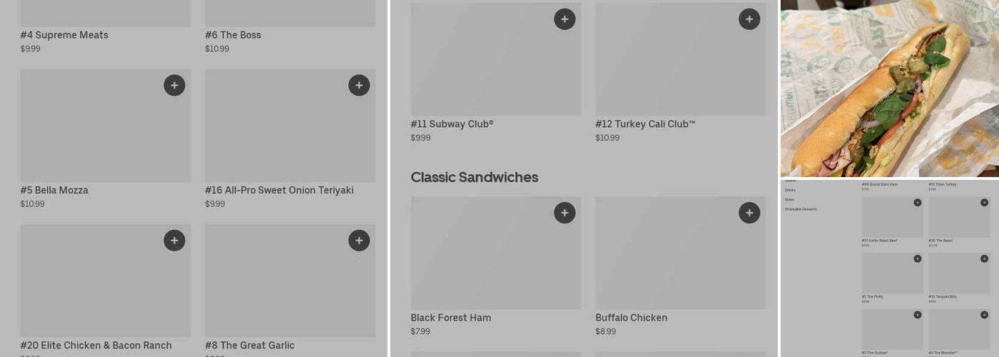 Subway Menu