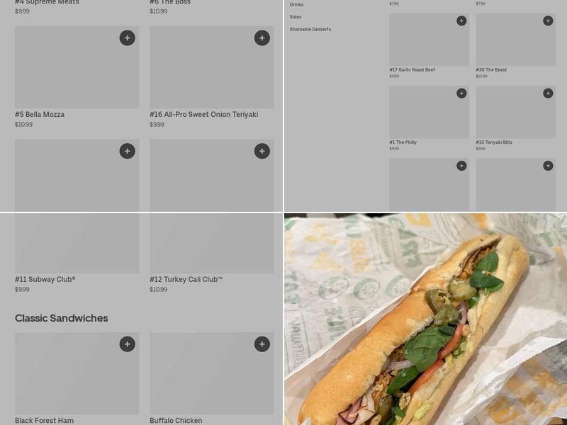 Subway Menu