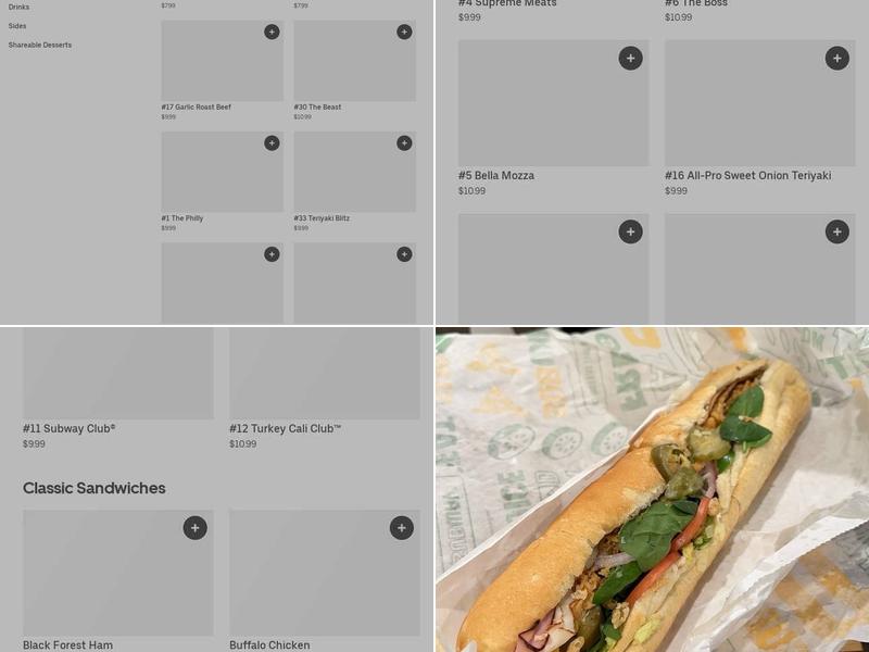 Subway Menu