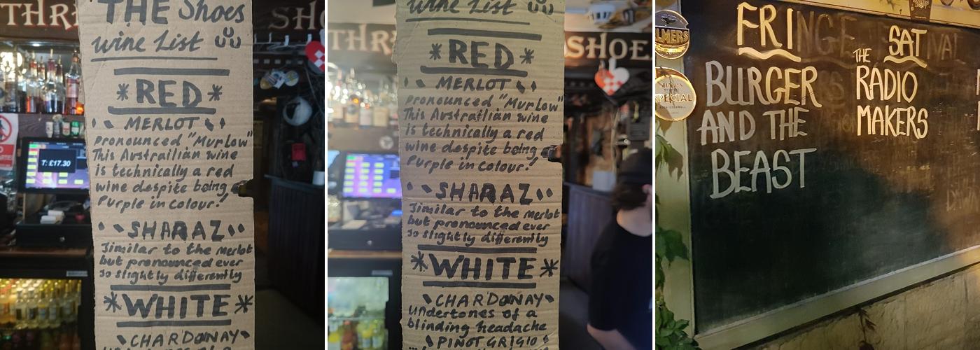 The Three Horseshoes Menu