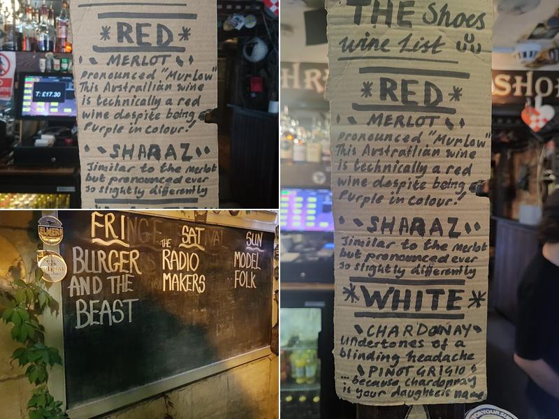 The Three Horseshoes Menu