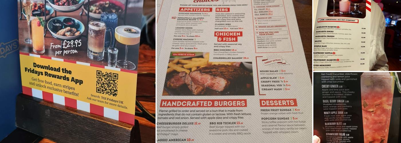 TGI Fridays - Sheffield Menu