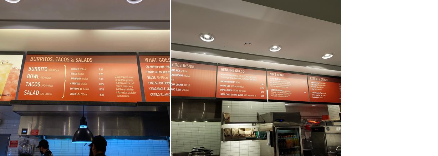 Chipotle Mexican Grill Menu