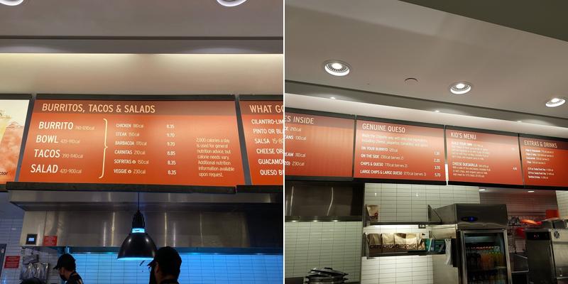 Chipotle Mexican Grill Menu