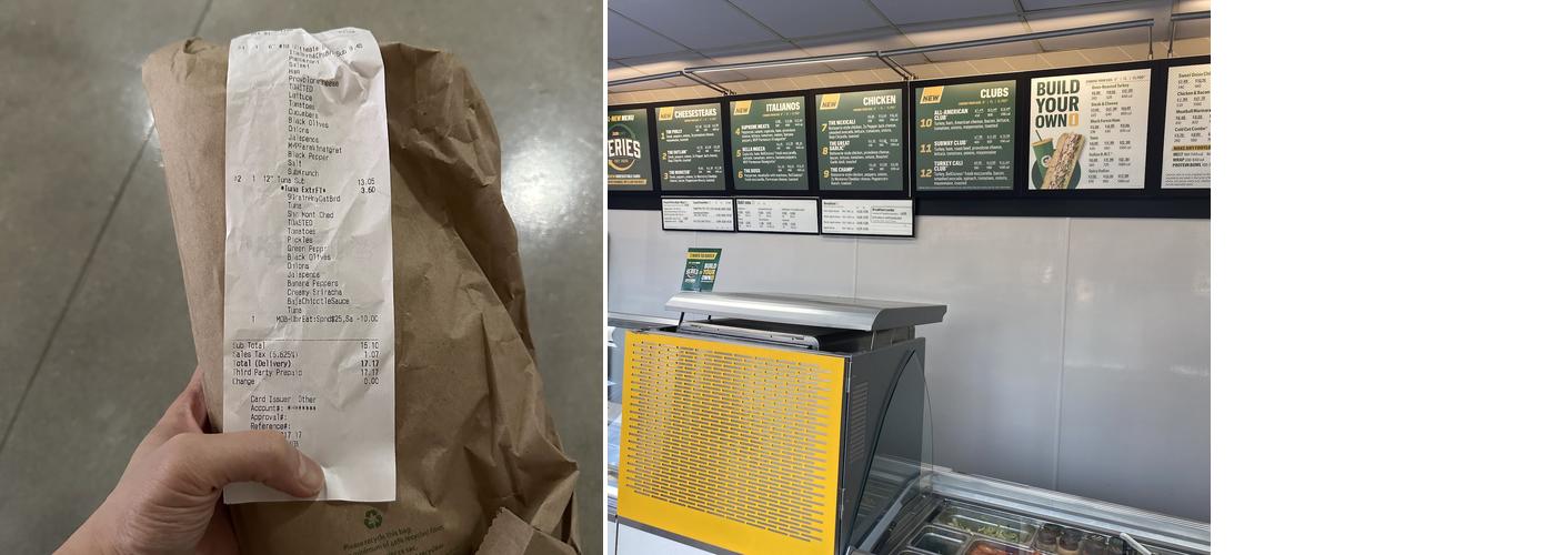 Subway Restaurant Menu