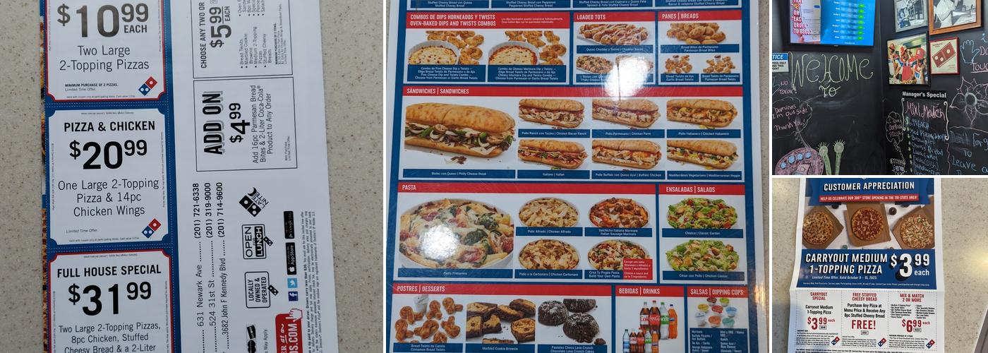 Domino's Pizza Menu