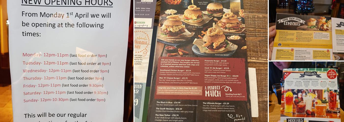 King William Iv Brewers Fayre Menu