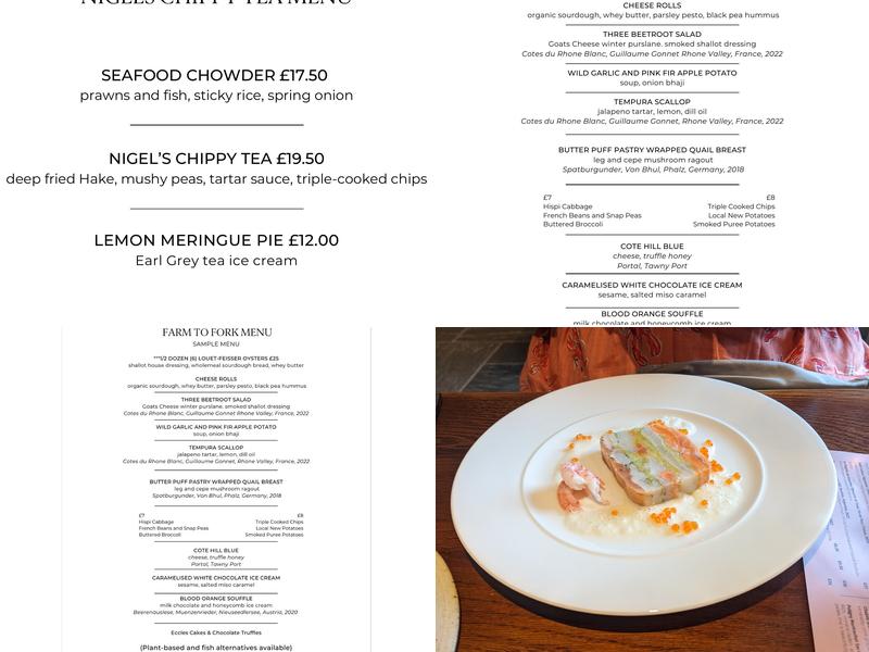 The Three Fishes Menu