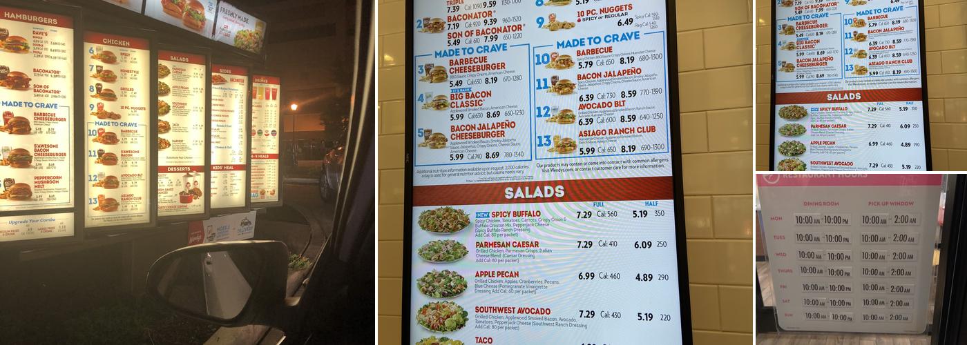 Wendy's Menu