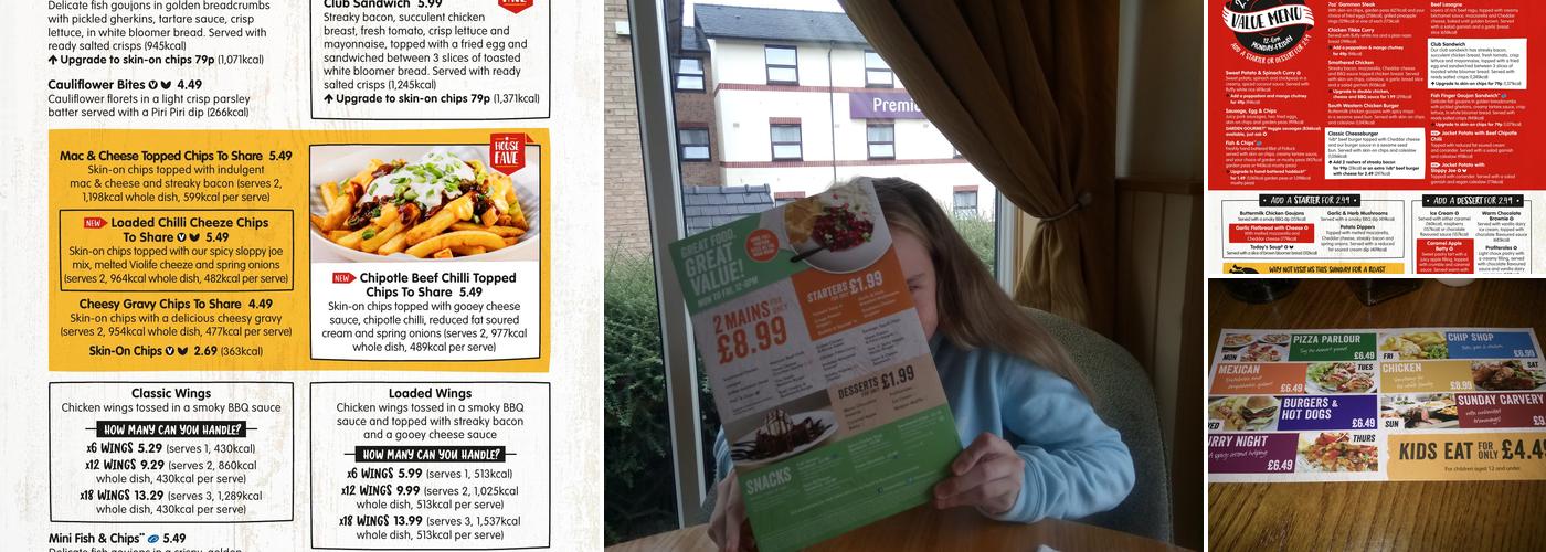 Oakenhurst Farm Brewers Fayre Menu