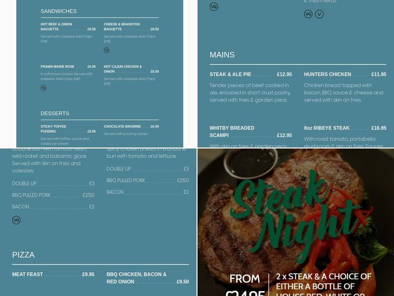 The Three Horses Menu