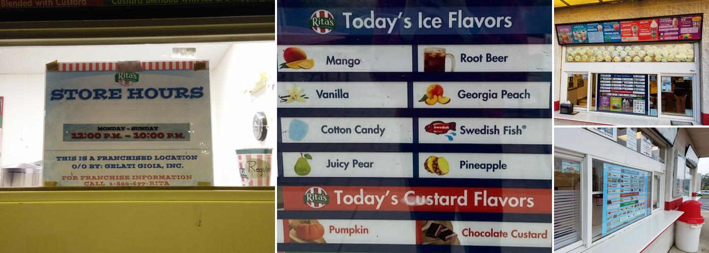 Rita's Italian Ice & Frozen Custard Menu