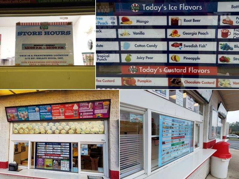 Rita's Italian Ice & Frozen Custard Menu