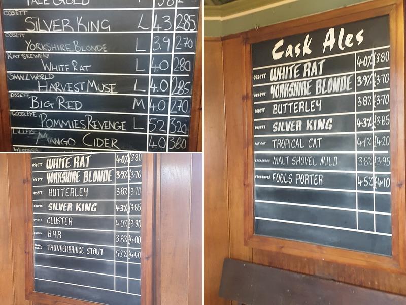 THE THREE PIGEONS ALE HOUSE Menu