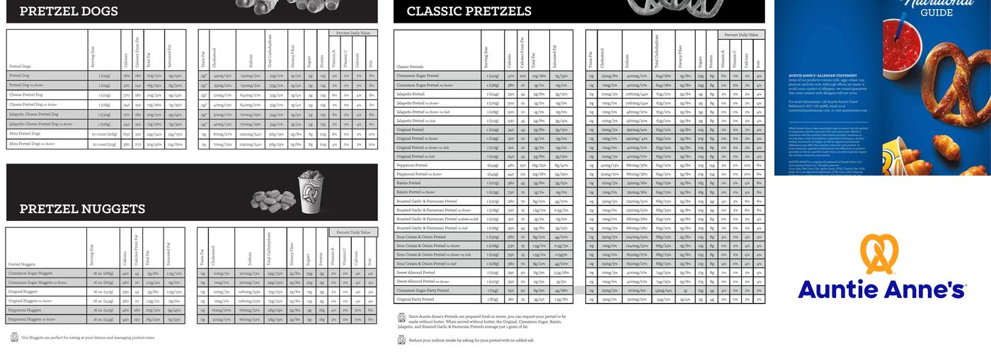 Auntie Anne's Menu