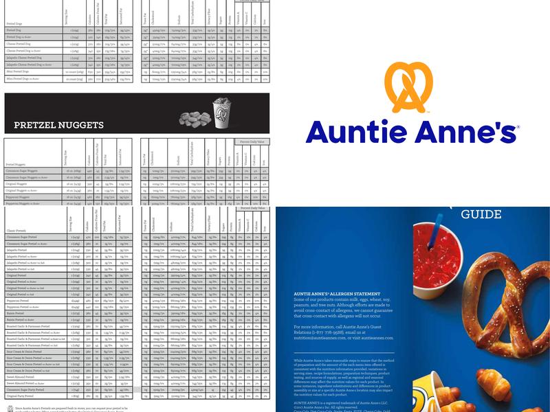 Auntie Anne's Menu