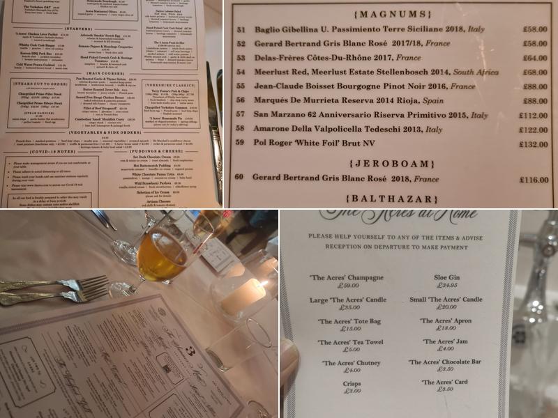 Three Acres Inn & Restaurant Menu