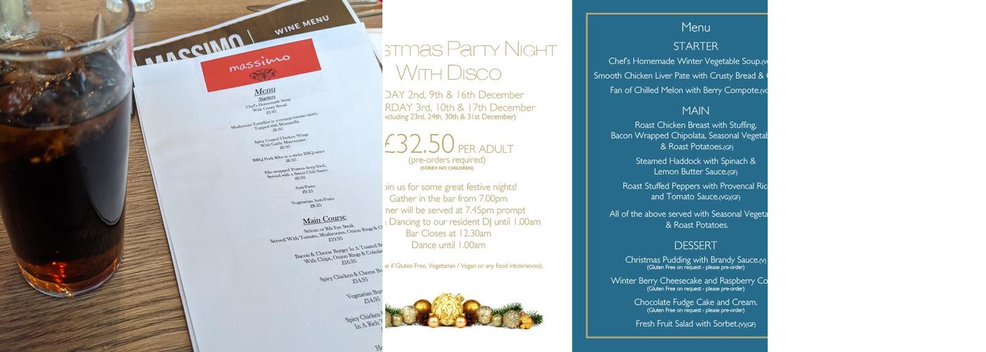 Gomersal Park Hotel Menu
