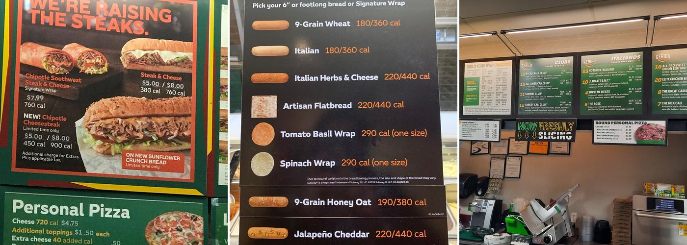 Subway Menu