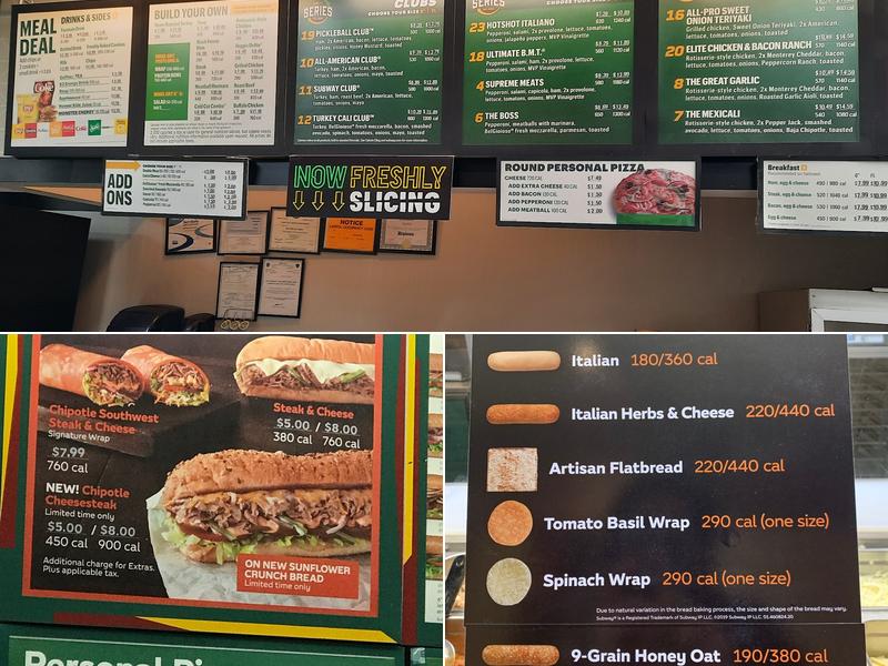 Subway Menu