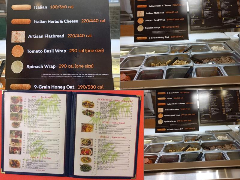 Subway Menu