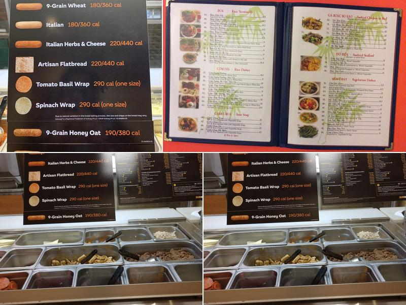 Subway Menu